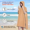 thumbnail image 4 of Hooded Beach Towel Adult Bath Poncho Towels Soft Absorbent Quick Dry for Surf Swim Pool Men Women Teens Light Orange, 4 of 7