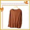 thumbnail image 3 of Qarigey Ropa interior térmica femenina Tops manga larga sin costuras cómodo otoño Oficina dormir ropa interior camisa cálida para mujer Prendas para la parte del cuerpo Café oscuro 6XL Qarigey AP013722-04, 3 of 6