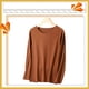 thumbnail image 3 of Qarigey Ropa interior térmica femenina Tops manga larga sin costuras cómodo otoño Oficina dormir ropa interior camisa cálida para mujer Prendas para la parte del cuerpo Café oscuro 4XL Qarigey AP013722-02, 3 of 6