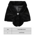thumbnail image 2 of Women's Shawl Wrap Stole with Pearl Rhinestone Brooch Pin, Bridal Long Shrug Cape Winter Warm Scarf Wrap for Wedding Party, 2 of 7
