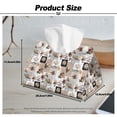thumbnail image 7 of COEQINE PU Leather Paper Tissue Holder Rectangular Table Dryer Sheet Dispenser Tissue Container 7.95"X4.92"X4.52" for Vanity Countertop Nightstand Office Desk, Love Coffee Vintage, 2 PCS, 7 of 7