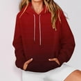 thumbnail image 3 of cocolona Womens Hoodies Long Sleeve Drawstring Oversized Hooded Sweatshirts Fall Winter Fashion Casual Gradient Pullover Tops with Pocket, 3 of 5