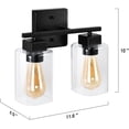 thumbnail image 3 of Lámparas De Baño Negras,Lámparas De Granja De 3 Luces Para Baño Sobre El Espejo,Luz De Tocador Negra Mate Reconocida Por Ul,Arreglo De Luz De Pared Moderno, 3 of 5