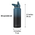 thumbnail image 4 of Botella de agua aislante CIVAGO de 1,2 L con pajita y 3 tapas Midnight, 4 of 5