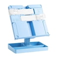 thumbnail image 2 of Adjustable Height Book Stand Reading Stand Multi Angle Desktop Book Holder Portable Reading Shelf with Expandable Panel Storage Base Clear Page Clips for Books and Tablets, 2 of 6