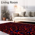 thumbnail image 2 of ODIKA 4'x6' Machine Washable Non-Slip Area Rug, Abstract Botanical Flourish Design with Swirling Vine Motifs High Traffic Rug, Red, 588894, 2 of 7