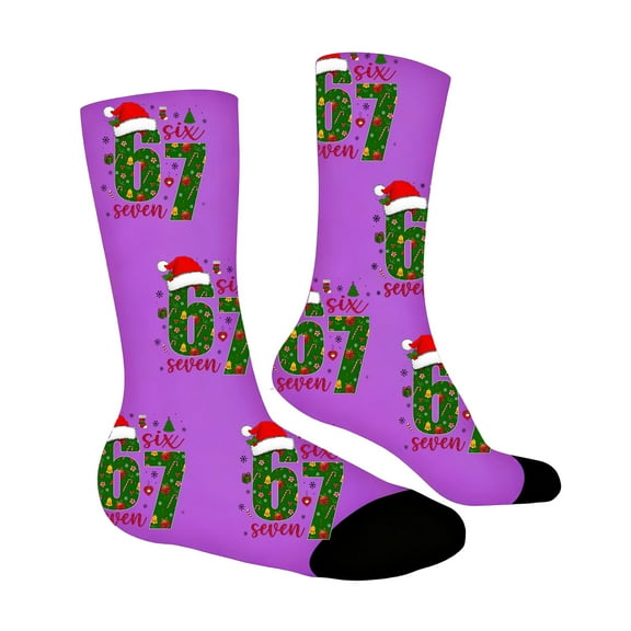 Kids Socks Soft Crew Socks With Cute Six Seven 6 7 Graphic Print Durable Socks for Daily Wear