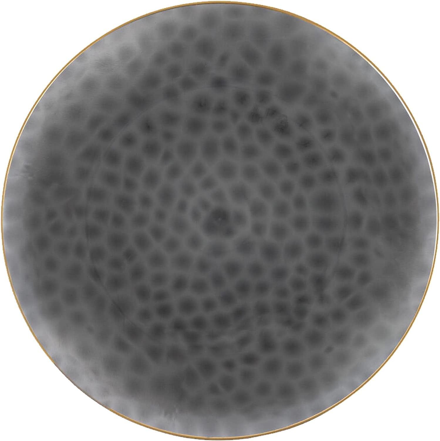 EcoQuality 9" inch Round Hammered Translucent Black Plastic Dinner