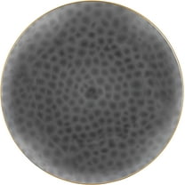EcoQuality 9" inch Round Hammered Translucent Black Plastic Dinner Plates with Gold Rim - China Like Party Plates, Heavy Duty Large Disposable Charger Salad Plate Weddings, Serveware (80 Pack)