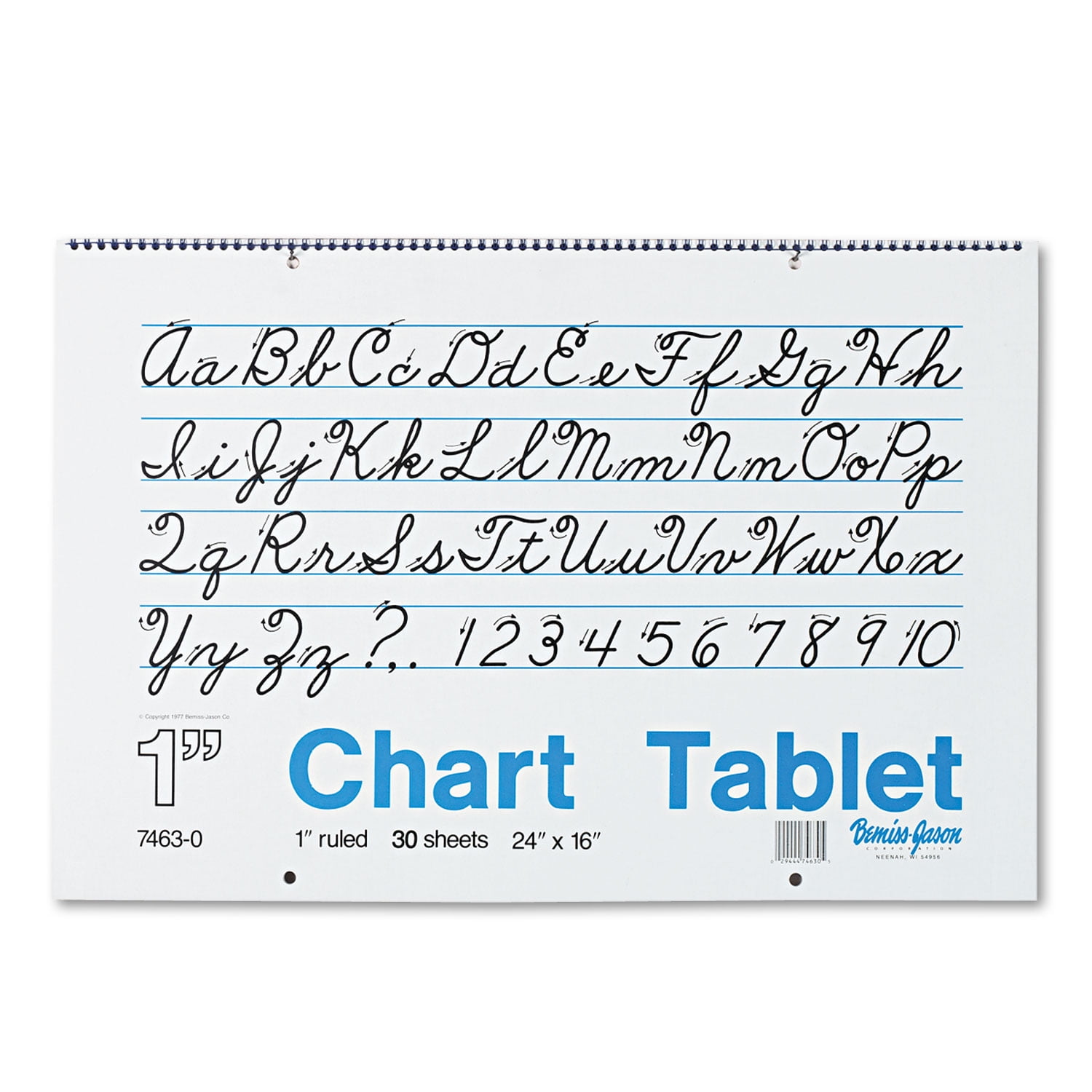 Pacon Chart Tablet, 1" Ruled, 24" x 16", White, 30 Sheets
