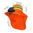 thumbnail image 2 of Solar Cooling Fan Sun Hat Reflective Safety Hat With Neck Flap Breathable Work Bucket Hat For Gardening Farming Hiking Cycling(Red-27Cm), 2 of 3