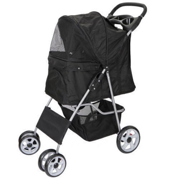 Durable Foldable Dog Stroller Pet Travel Carriage For Pets With Carrier Cart