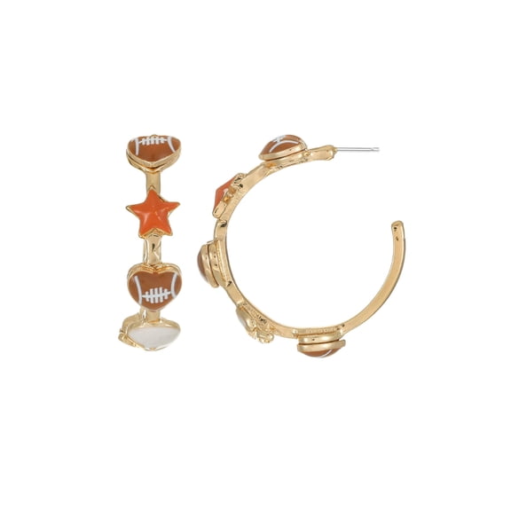 Packed Party Kickoff Classic Football Hoop Earrings