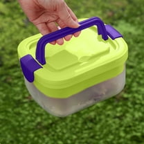 JeashCHAT Salad Container, Double Layer Bento Box Lunch Box Fruit Snack Box with 4 Compartments Removable Tray, Dressing Container (Yellow)