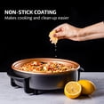 thumbnail image 5 of OVENTE - Sartén eléctrica de 30 cm con revestimiento antiadherente, 1400 W de potencia, control de temperatura ajustable, tapa de vidrio templado con ventilación y asas frías al tacto, color cobre SK1, 5 of 5
