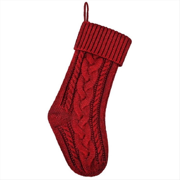 Knitted Christmas Stockings for Family - Red Fireplace Hanging Socks