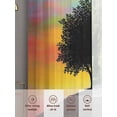 thumbnail image 3 of Mountain Tree Silhouette Sheer Curtains for Living Room Bedroom Orange Blue Sky Watercolor Sheer Curtains 72 Inch Long 2 Panels Set Light Filtering Curtain Window Treatments Drapes for Dining Room, 3 of 6