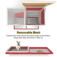 thumbnail image 4 of GOJOOASIS Rabbit Hutch Indoor, Water Resistant Wood Chicken Coop Outdoor with 3 Removable Tray & Running Cage & Ramp & Wheels, Red & White, 4 of 7