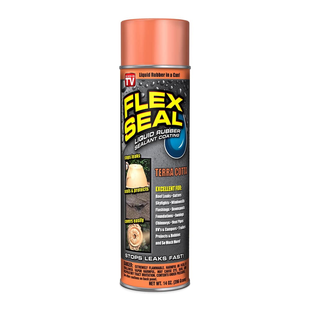 Flex Seal Aerosol Liquid Rubber Sealant Coating, 14 oz, Terra Cotta
