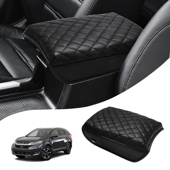 KBH Car Armrest Cover for Honda CRV Accessories 2017-2022, Leather Middle Console Lid Cushion Protector Interior Trim