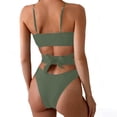 thumbnail image 6 of Xdegoge Bikini Sets for Women Plunge V Neck Wrap Top Criss Cross Waist Two Piece Bathing Suits Cut Out Strappy High Cut Swimwear, 6 of 8