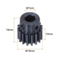 thumbnail image 2 of 1Mod 16T Pinion Gear 7mm Bore Hardened Steel Motor Rack Spur Gear with Step for RC Car Truck Gear Drive, 2 Set, 2 of 6