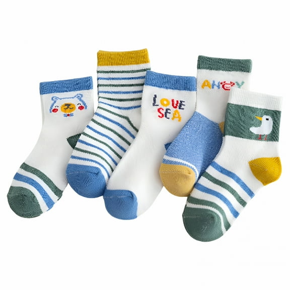 TELOLY Socks for Girls 4-6 Years Children Boys Girls Socks Breathable Soft Comfortable Cute Cartoon Bird Pattern Daily Walking Wear Socks for Boys 12-14 Years