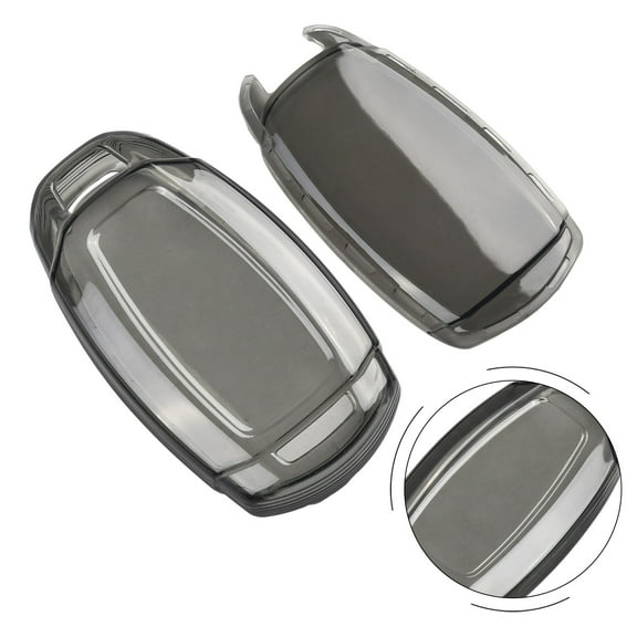 Tekuisi For Hyundai Key Fob Case Cover Transparent Black TPU for Elantra Palisade Venue and Accent with Push Button Engine Start