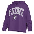 thumbnail image 2 of Women's Pressbox  Purple Kansas State Wildcats Nelson Arch Over Logo Long Sleeve Hooded Slub T-Shirt, 2 of 3