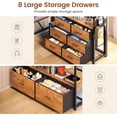 thumbnail image 6 of Twin Loft Bed with Led Lights, Safety Guard & Ladder, Modern Metal Twin Loft Bed Frame with L-Shaped Desk and 8 Drawers for Bedroom, 6 of 8