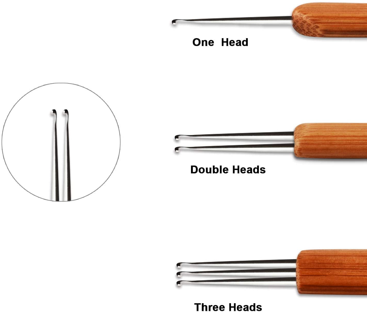 Crochet Hook, 0.75 mm, 3 piece multiple hook set - Cuts and Curves