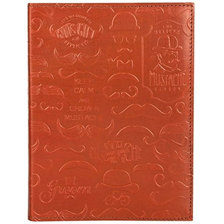 Antique Leather Journals - RUSTIC TOWN Refillable Handmade FC ENERGY Vintage Antique Looking Genuine Leather Journal Diary Notebook for Men Women Gift for Him Her (Mustache Golden Red)