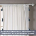 thumbnail image 6 of DriftAway Boho Velvet Handmade Tassel Curtain Room Darkening Thermal Insulated Window Curtain Rod Pocket 2 Panels 84"L x 50"W Ivory Peacock Blue, 6 of 6