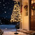 thumbnail image 2 of Costway 5 FT Lighted Alpine Tree with 1000 White LED Lights, Weighted Base for Christmas, 2 of 10