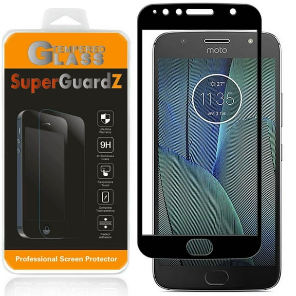 For Motorola " Moto G5S Plus " - SuperGuardZ FULL COVER Tempered Glass Screen Protector [Edge-To-Edge Protect, Anti-Scratch, Anti-Bubble]   2 Stylus Pen