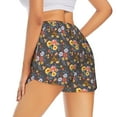 thumbnail image 3 of Goofa Colorful Flowers with Butterfly Printed Women 2 in 1 Running Shorts,Quick Dry Athletic Workout Shorts,High Waisted Athletic Shorts with Liner Pockets-Medium, 3 of 9