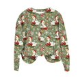 thumbnail image 5 of IWRICH Women's Christmas Sweatshirt Loose Crewneck Cute Graphic Tees Funny Long Sleeve Holiday Blouse Pullover Tops Light Green XXL, 5 of 5