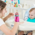 thumbnail image 3 of Fnochy Kids Straw Water Bottle with Autospout Lid, 16oz, Pink, 3 of 7