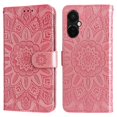 thumbnail image 1 of Funda tipo cartera GANGXUN para OnePlus Nord CE 3 , diseño girasol, cuero PU, soporte, cierre magnético, tarjetero, 1 of 5