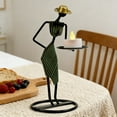 thumbnail image 5 of Waiter Figurine Candle Stand with LED Candle Safe Flameless Centerpiece for Home Decor Dining Table Party Wedding Gift(C), 5 of 6