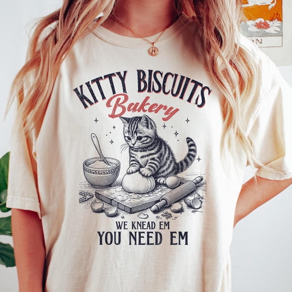 Kitty Biscuits Bakery Shirt Kitten Baker Shirt Cute Cat Shirt Funny Cat Mom Gift Shirt Bak