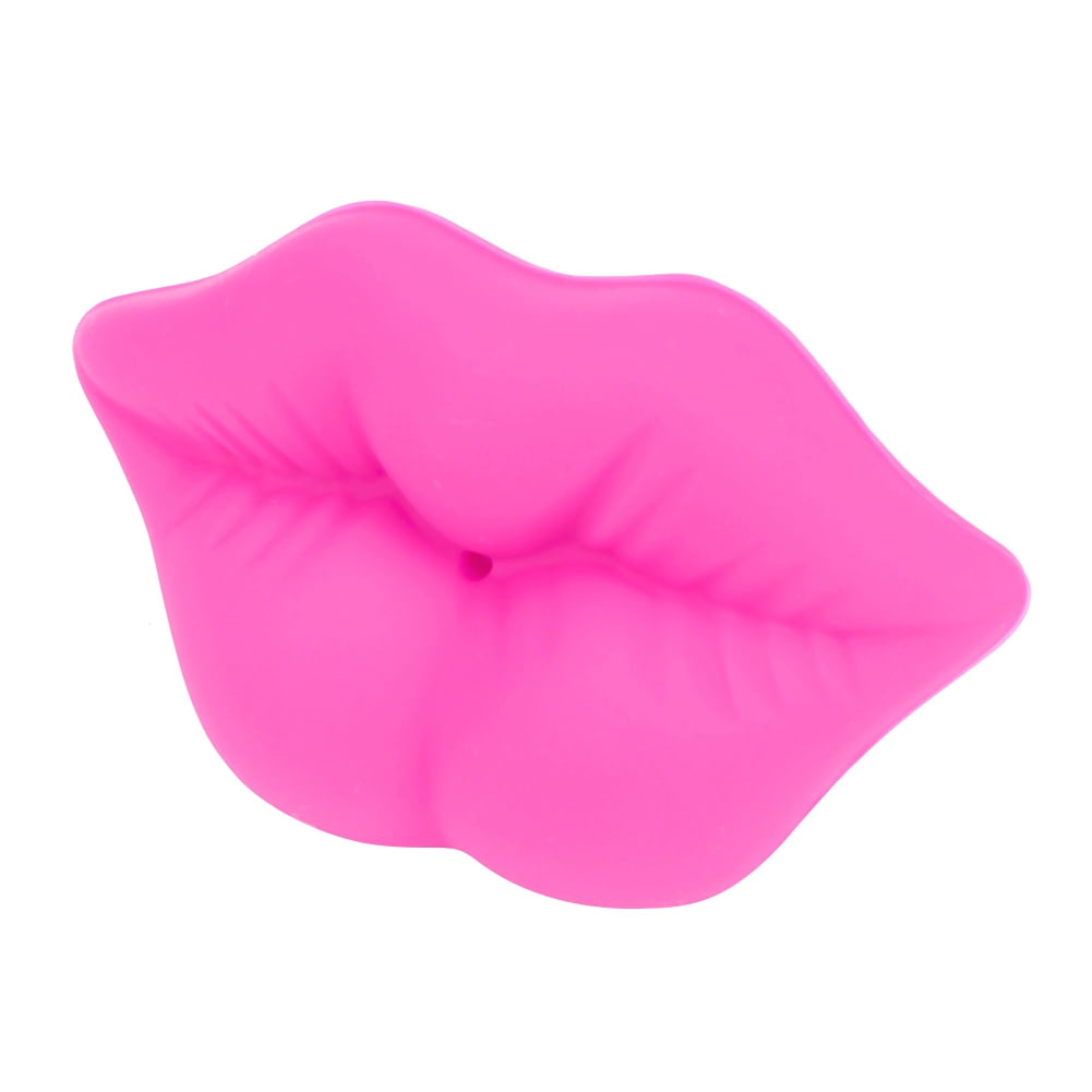 Cute Lip-shape Baby Soother Dummy  Funny Anti-off Silicone Dummy (Rose Red)