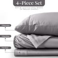 thumbnail image 4 of Lux Decor 100% Organic Viscose from Bamboo Sheets Set King Size - 4 Piece Ultra-Soft Luxury Cooling Bed Sheets, 16" Deep Pocket, Breathable & Hypoallergenic - Grey, 4 of 10