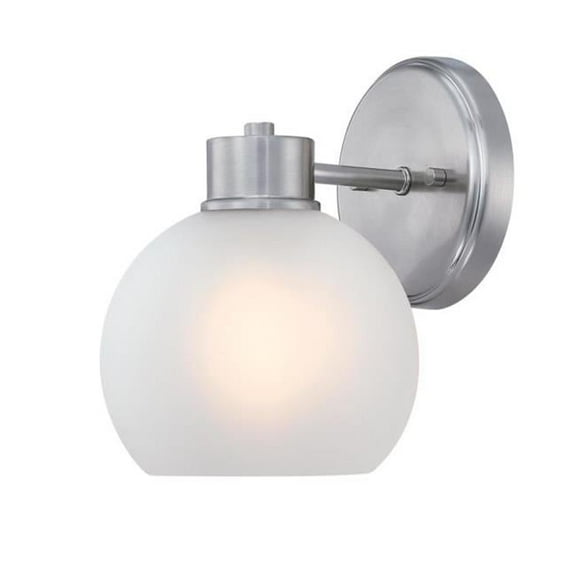 Westinghouse Lighting 6124700 Dorney One Light Wall Fixture, Brushed Nickel & Frosted Glass