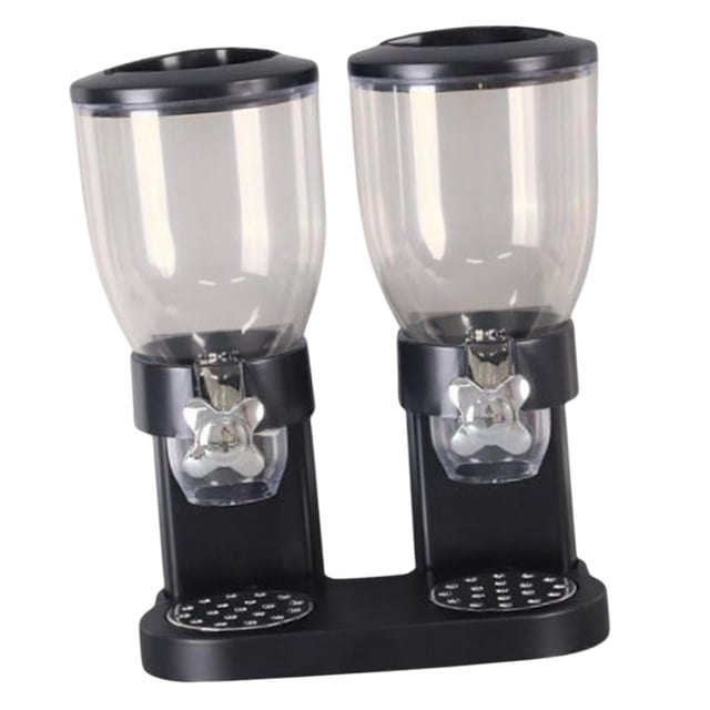 Organizador de latas para almacenar alimentos, recipiente para avena, harina, cereales de cocina, arroz, nueces y azúcar. Doble taza negra