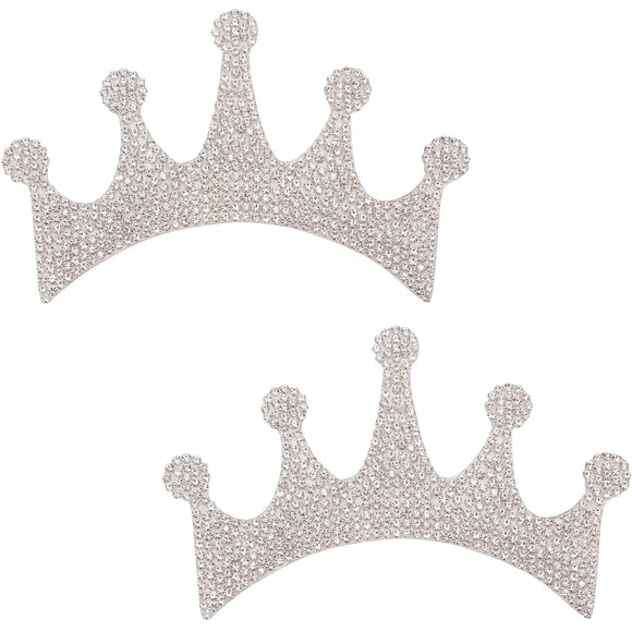2Pcs Queen Princess Stickers - Rhinestone Sticker Silver Waterproof for Cars Bumper Window Laptops 2.55x3.93inch