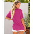 thumbnail image 4 of ANRABESS Womens Oversized T Shirts for Women Short Sleeve Summer Tops Crew Neck Loose Fit Casual Basic Tees Shirts Trendy Fashion Clothes Hot Pink Large, 4 of 10