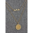 thumbnail image 2 of Coin Necklace Double Strand Love Chain– Genuine Swiss Coin | Goldtone Saturn Style Chain and Lobster Claw Clasp | Certificate of Authenticity - American Coin Treasures, 2 of 6