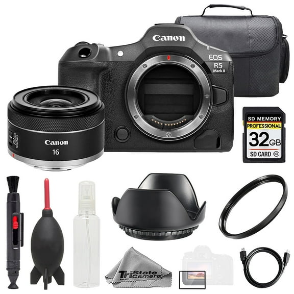 Canon EOS R5 II Camera   16mm f/2.8 STM Lens  32GB   Bag  UV Filter- Basic Kit (International Version)