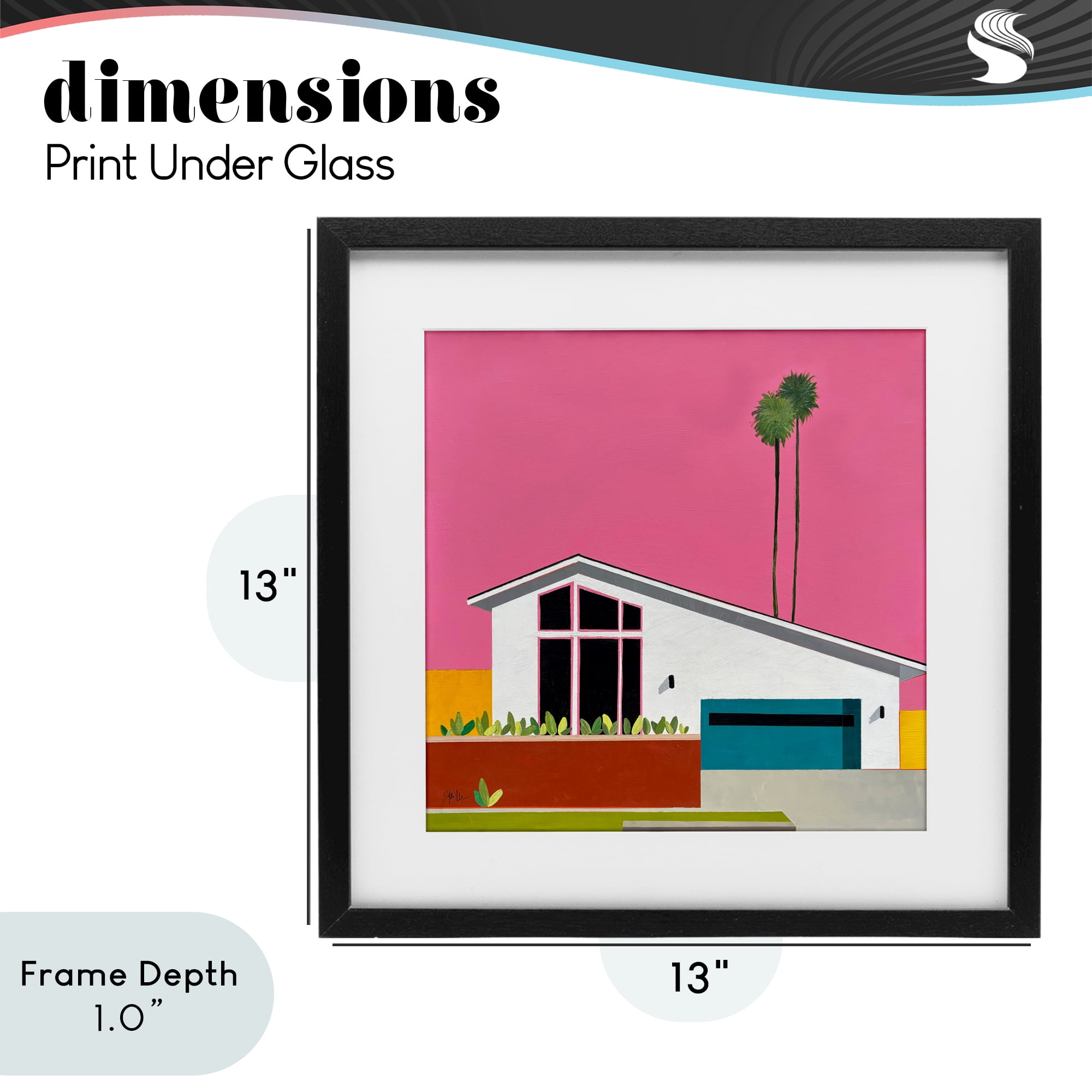 Stupell Industries Pink Sunkissed Suburbia Black Framed Print Under Glass, design by Jan Weiss